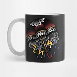 Traditional Tattoo Stormy Cloud Umbrella Mug